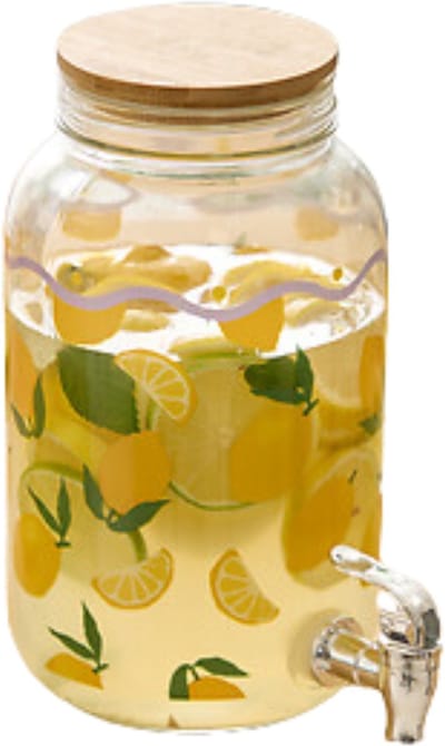 Secret de Gourmet Drankdispenser met kraantje - 4 liter - transparant glas - limonadetap - waterdispenser