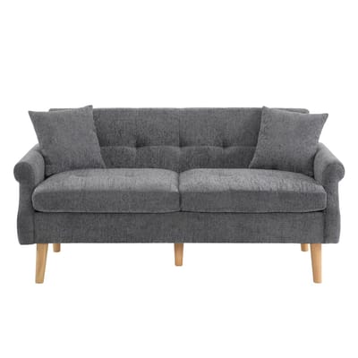 Merax Bankstel - Moderne Design Sofa - Chenille Stof - 2 Zits - Grijs