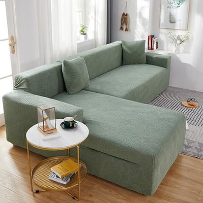 Waterdichte stevige elastische bankhoes voor woonkamer Stretch Jacquard Spandex hoek L-vormige bank bankhoes 2 seat 145-185cm сyaan