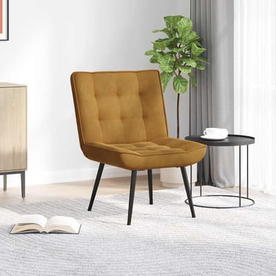 vidaXL - Relaxstoel - met - voetenbank - fluweel - bruin