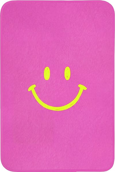 Badmat 60x90 cm - Antislip - Smiley - Vrolijk - Roze - Badmatten voor badkamer - Badkamermat - Douchemat - Badkamer mat