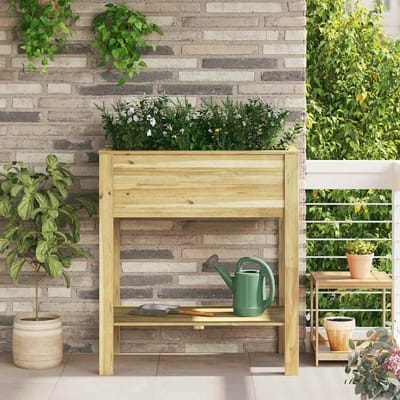 vidaXL Hoge Planter Bruin 85,5 x 46,5 x 96 cm Geïmpregneerd grenenhout