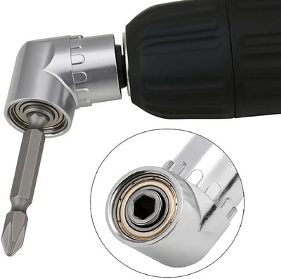 Haakse Schroevendraaier I Haakse Adapter I Hoekschroevendraaier I Haakse Bithouder I 105 Graden I 1/4" HEX I Zwart