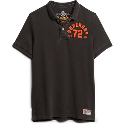 Polo Shirt Korte Mouw Superdry Polo manches courtes Vintage Athletic noir délavé
