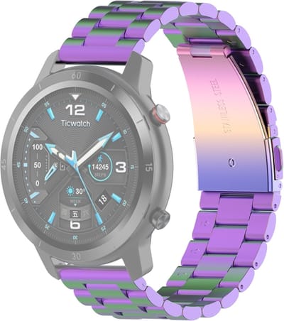 Stalen bandje - RVS - geschikt voor Polar Vantage M / M2 / V3 / Grit X (Pro) en Samsung Galaxy Watch 3 45mm / Galaxy Watch 46mm / Gear S3 Classic & Frontier - multicolor
