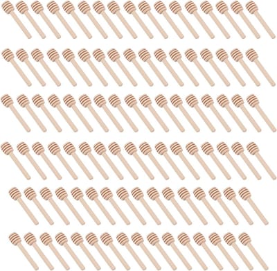 Mini Houten Lepels voor Honing en Jam - 100 Stuks, Ideaal voor Bruiloften, Feestjes en Verjaardagen, Perfect voor Roeren en Serveren
