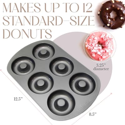 Bakvorm voor 6 Mini Donuts met Antiaanbaklaag | Stalen Donutpan voor Thuisbakken