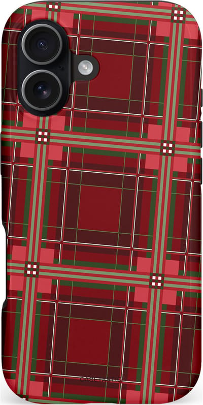 Casetastic hoesje geschikt voor Apple iPhone 17 - MagSafe - Dubbellaagse bescherming - Schots Ruit Rood - Tartan Royal Stewart Plaid - Fashion Case - Bordeaux Taupe Donkergrijs