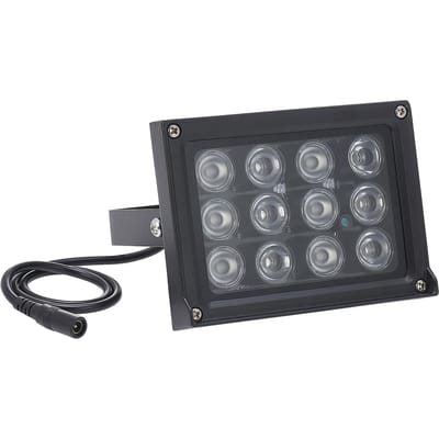 Illuminateur infrarouge 12 pièces, tableau de LED IR, Vision nocturne, grand Angle, longue portée, pour l'extérieur noir