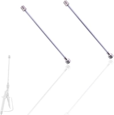 Verlengstang voor Sproeier - Verfspuitverlengstuk - Schilderwerk Uitbreiden - Roestvrijstalen Interface - 30 cm - Zilver