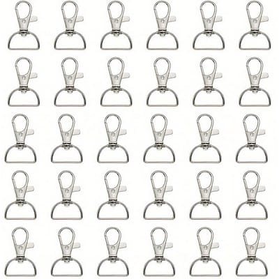 Lot de 30 porte-clés en alliage de zinc durable, accessoires de quincaillerie pour bagages, mousqueton en métal à faire soi-même