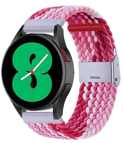 By Qubix - geschikt voor Huawei Watch GT 6 / GT 7 - 41mm - Braided nylon bandje - Roze gemêleerd