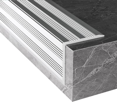 Traprand Bescherming - Antislip Profiel - Veilig Traplopen - L-vormig Aluminium - 90 cm Lengte - Zilver