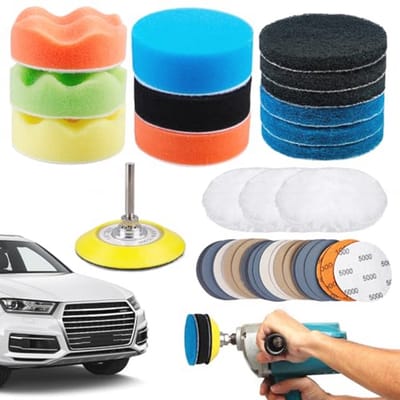 Koplamp restauratieset voor auto en motorfiets - 41 stuks polijstpads en schuurpapier