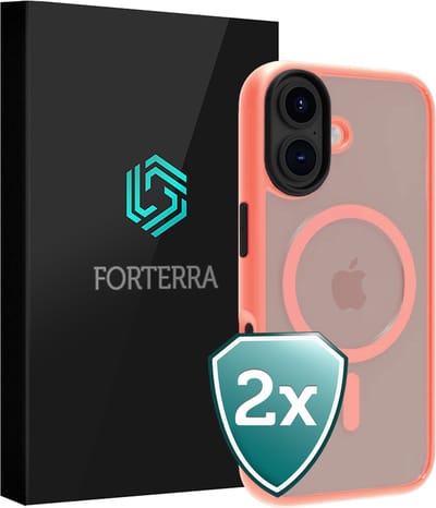 Hoesje 2 Stuks - Geschikt voor Apple iPhone 17 - Magsafe Compatible - Sterk & Shockproof - Shock Proof Case - Back Cover - Telefoon Hoes - Perzik