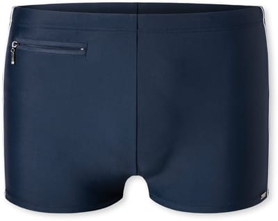 Schiesser Nautical Casual Heren Zwembroek met ritszakje in gerecyckede tricot fijne strepen - Maat M
