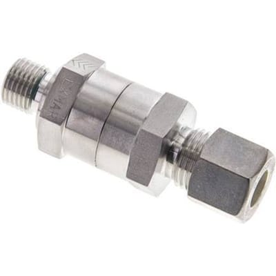 10L (M16x1.5) & G1/4'' Regeling-In RVS Terugslagklep Knelfitting Buitendraad 1-250 bar ISO 8434-1