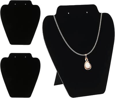 Set van 3 Stuks Velvet Sieraden Display Stand voor Halskettingen en Oorbellen, Elegante Organiser voor Sieraden en Mannequin Model
