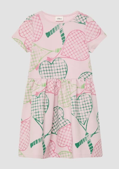 Korte lichtgewicht fleece jurk met all-over print meisje s.Oliver