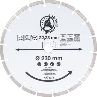 BGS Segment-doorslijpschijf Ø 230 mm