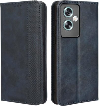 Geschikt voor Oppo A79 5G - Magnetische Sluiting - Portemonnee Flip Cover - Kaartsleuven - Book Case Hoesje - Blauw