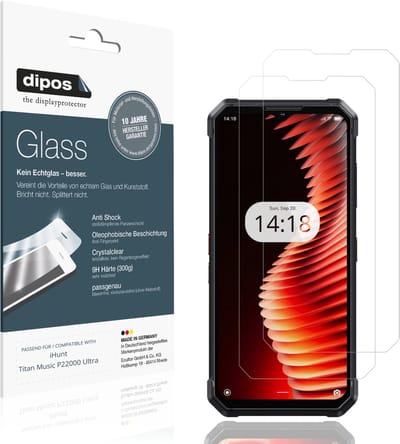 dipos – 2x Pantserfolie geschikt voor iHunt Titan Music P22000 Ultra | 9H Screenprotector