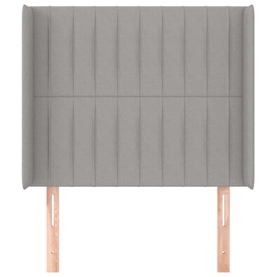 vidaXL - Hoofdbord - met - randen - 83x16x118/128 - cm - stof - lichtgrijs