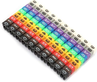 Kleurrijke Kabel Marker Nummer Set met 100 stuks - Voor Kabellabelbuis met Cijfers 0-9 - Plastic Clip - Digitale Buisdraad Marker Bio Toebehoren.