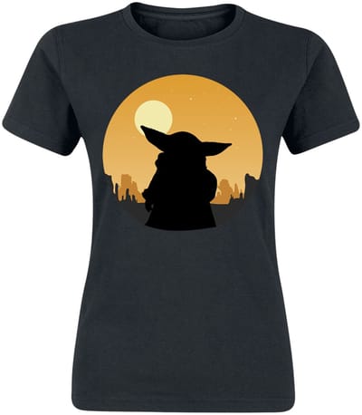 Star Wars T-shirt - The Mandalorian - Grogu Sundown - S tot XXL - voor Vrouwen - zwart