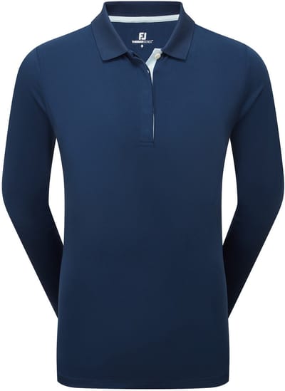 Footjoy ThermoSeries Langemouw Golfpolo Navy