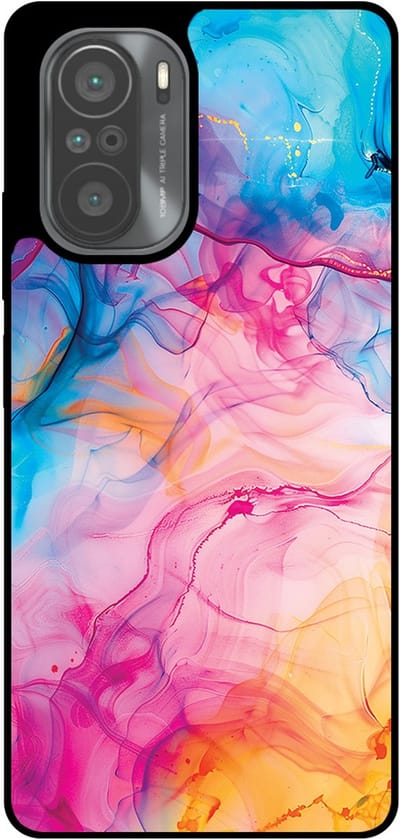 Smartphonica Telefoonhoesje Geschikt voor Xiaomi Mi 11i met Regenboog Acryl Marmer Opdruk - TPU Backcover Case Rainbow Acrylic Marble Design geschikt voor Xiaomi Mi 11i