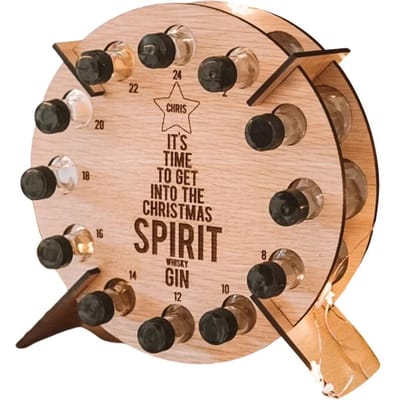 Kerst Adventskalender Aftellen 24 Houten Kerst Mini Alcoholhouder Wijnfles Standaard Decoratie Cadeaus beige