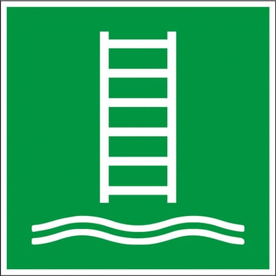 Vluchtladder sticker - ISO 7010 - E059 100 x 100 mm