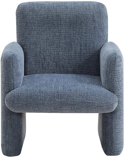 Vente-unique Kinderstoel in blauwe chenille stof MESUTO