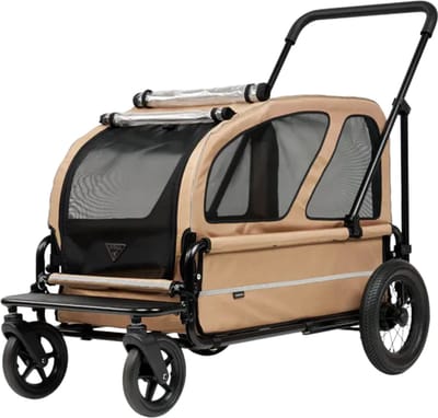 AirBuggy Carriage Set Seed Beige - Luxe Hondenbuggy tot 55kg - Afmetingen 127 x 70 x 100 cm (L x B x H)