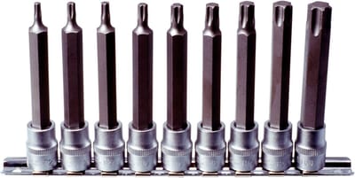 Bitdopsleutelset Torx - Lange Bits - Auto Reparatie - 9 Delig - T20 T60