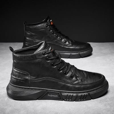 Nieuwe Heren Martin Boots Britse Stijl Heren Hoge Schoenen Herenschoenen Casual Laarzen Zwarte Leren Laarzen 44