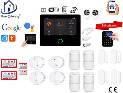 Draadloos alarmsysteem voor woning/camper/boot/caravan werkt met wifi en sim kaart en met spraakgestuurde apps. (Nederlands of Frans stem en tekst) ST01A-4