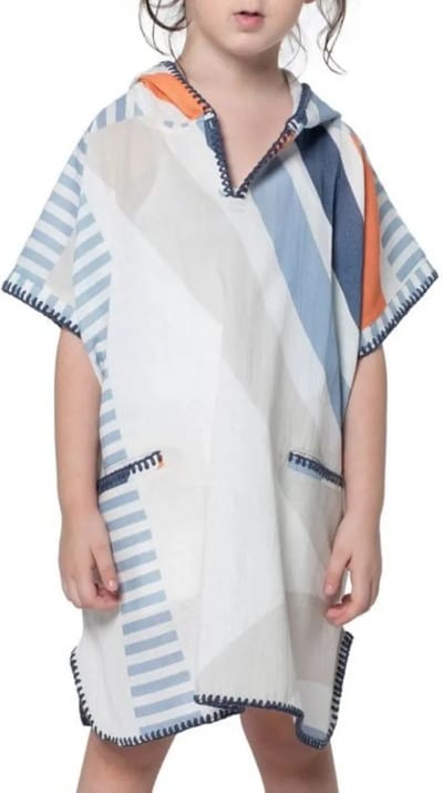 Lalay Surfponcho Kind Bora - maat 2-3 jaar - jongens/meisjes/unisex pasvorm - poncho handdoek voor kinderen met capuchon - zwemponcho - badcape
