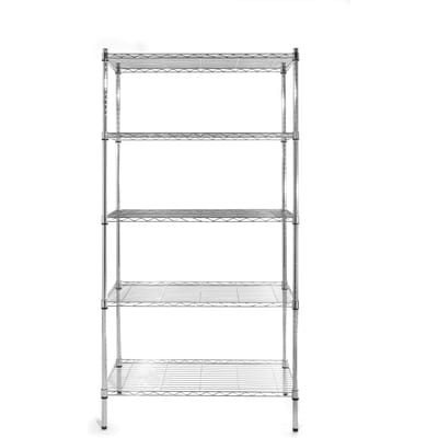 Hendi 812204 Étagère de stockage pliable avec étagères en fil réglables, 5 étagères