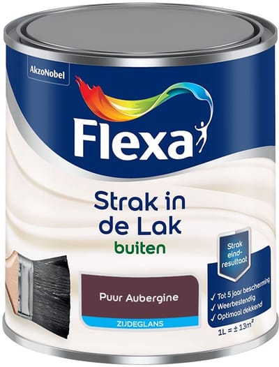 Flexa - Strak In De Lak Buitenlak Zijdeglans - Puur Aubergine - Mengverf - 1 L