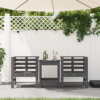 vidaXL - Tuinstoelen - 2 - st - 61,5x53x71 - cm - massief - grenenhout - grijs
