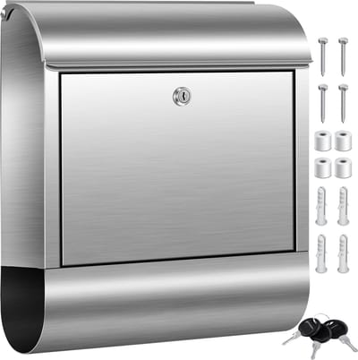 KESSER® Brievenbus RVS XXL met krantenvak - Wandbrievenbus afsluitbaar inclusief montagemateriaal en 3x sleutel
