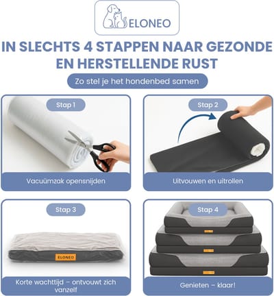 ELONEO Orthopedisch Hondenbed – S – Grijs