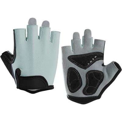 Fiets Fitness Handschoenen Hertenleer Antislip Slijtvast Schokabsorberend Heren en Dames Sporten Mountainbike Halve Vinger Handschoenen XL gray