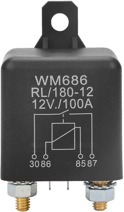 Jhubersproducts - Auto startrelais - Zwaar belastbaar - Startaccu - 12V - Auto elektrisch startrelais - Accu startrelais - Voertuigonderdelen - Zwart