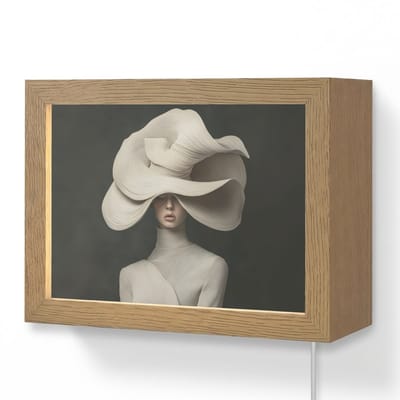 Wandlamp 20x15 cm - Oplaadbaar - Modern - Vrouw - Hoed - Wandlampen binnen woonkamer - Slaapkamer lamp met kabel - Decoratieve nachtlamp - Vloerlamp snoer