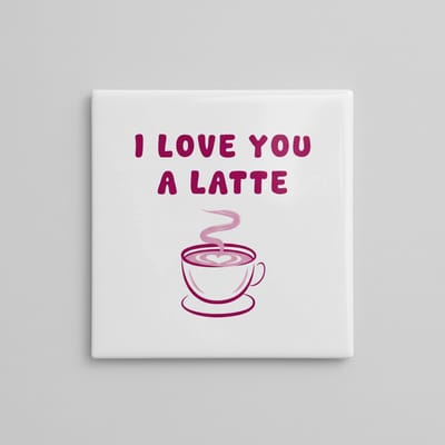 “I Love You a Latte” Romantische Tegel voor Koffieliefhebbers – Schattig Cadeau voor Partner – Keramische Tegel 15×15 cm