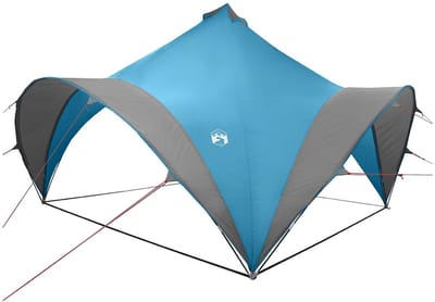 vidaXL - Partytent - met - dak - Blauw - 400 - x - 400 - x - 320 - cm - Polyester - en - Staal