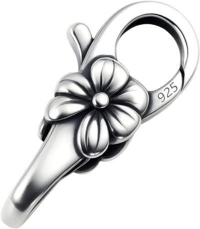 XXL Karabijnhaak 23mm - 925 Sterling Zilver - Bloem Design - Sluiting voor Armband & Ketting